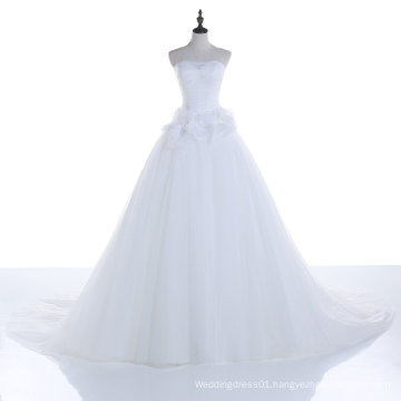 Sweetheart Tulle Organza Flower Wedding Dress